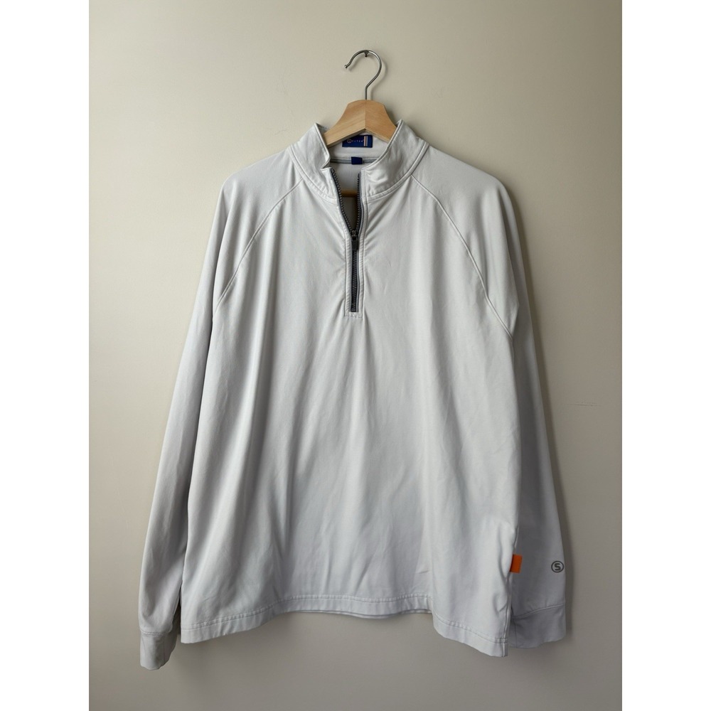 Mens Stitch Golf Quarter Zip White Shirt Size Large